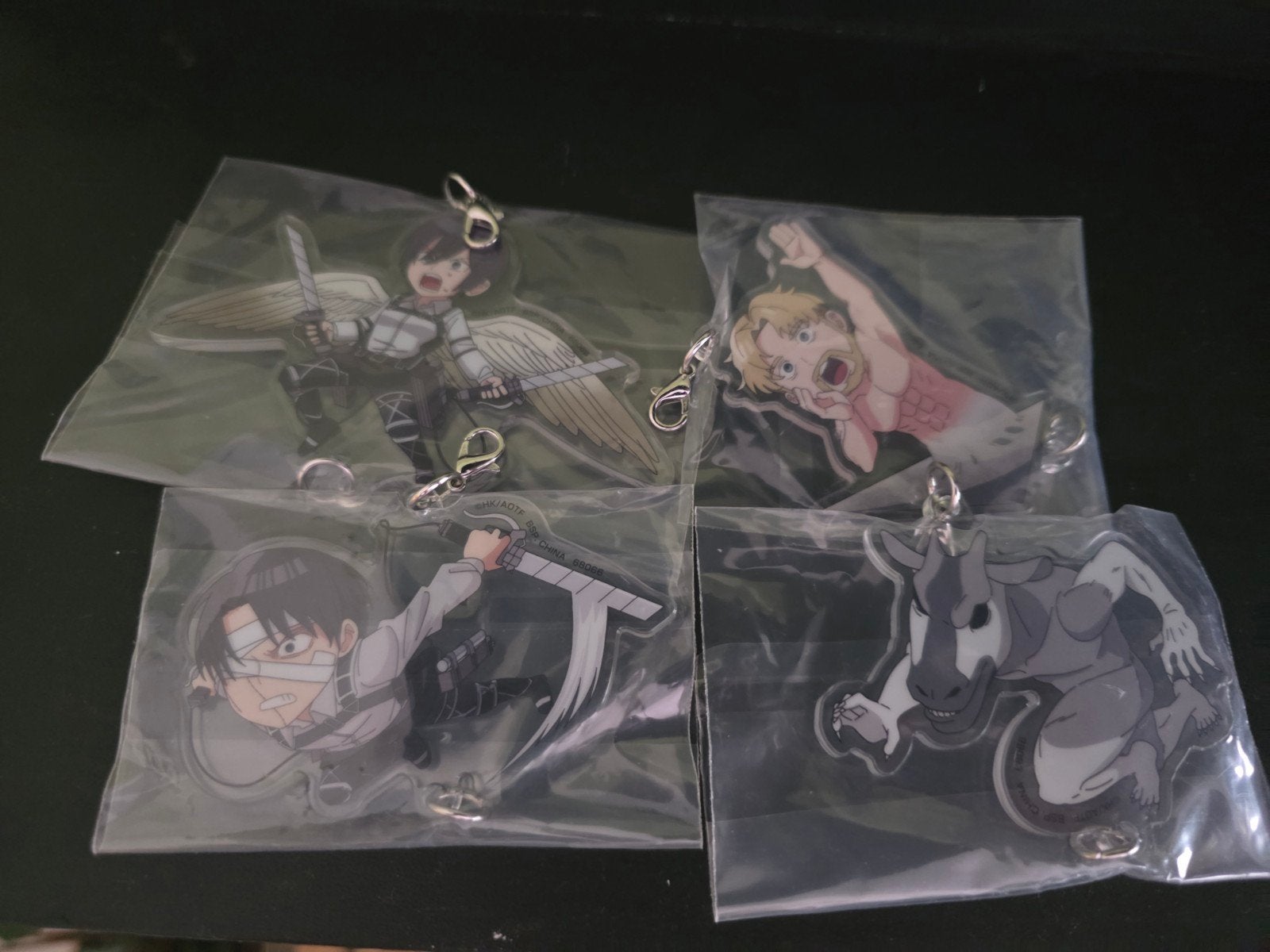 Attack on Titan Keychains Ichiban Kuji Banpresto Set van 4, Ophalen of Verzenden