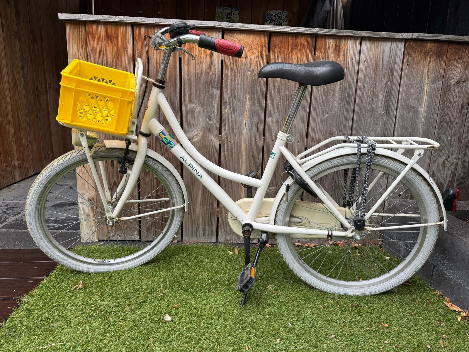 Alpina kinderfietsg 22 inch met mandje, Ophalen, Gebruikt, 22 inch, Handrem