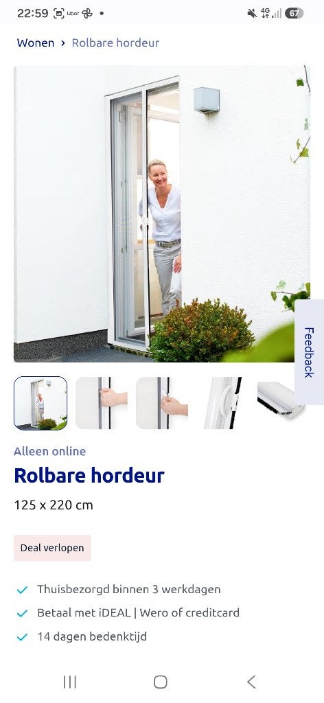 Rolbare hordeur action, Tuin en Terras, Ophalen of Verzenden, Nieuw