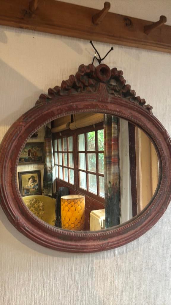 Retro ovale spiegel, Ophalen of Verzenden, Ovaal