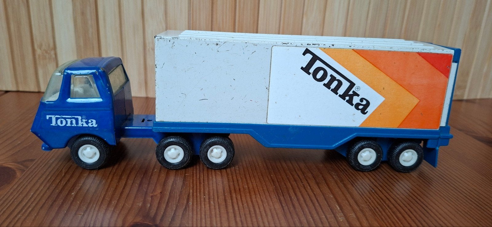 Tonka vrachtwagen met oplegger aanhanger - Vintage speelgoed, Ophalen of Verzenden, Gebruikt, Bus of Vrachtwagen