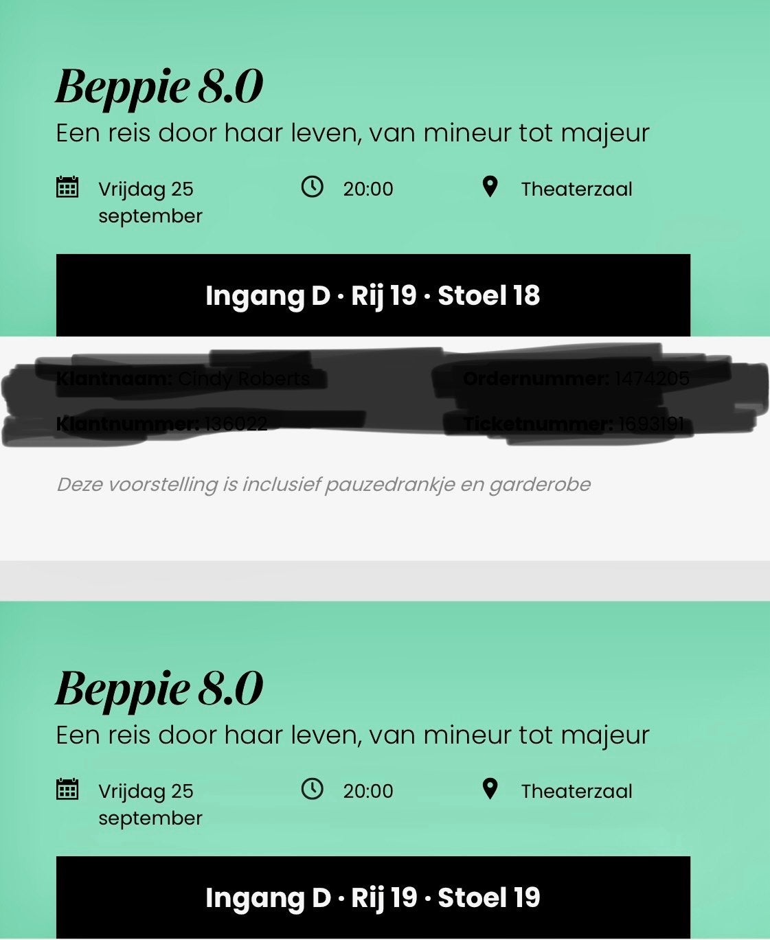 2 kaartjes Beppie Kraft 8.0 25 sept Oranjerie Roermond, Tickets en Kaartjes, Theater | Toneel, Dans en Opera, Twee personen, September