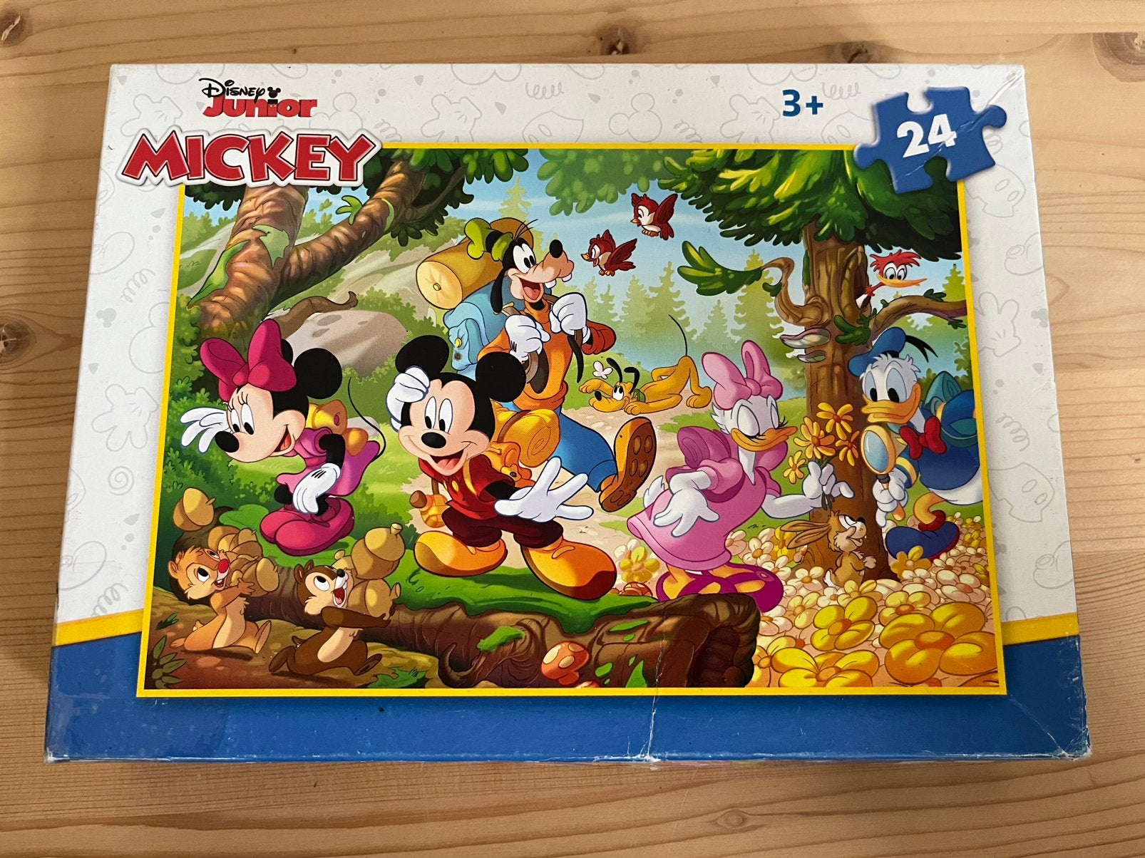 2 kinderpuzzels Disney, 24 puzzelstukjes, Ophalen of Verzenden, 10 tot 50 stukjes, Gebruikt, 2 tot 4 jaar