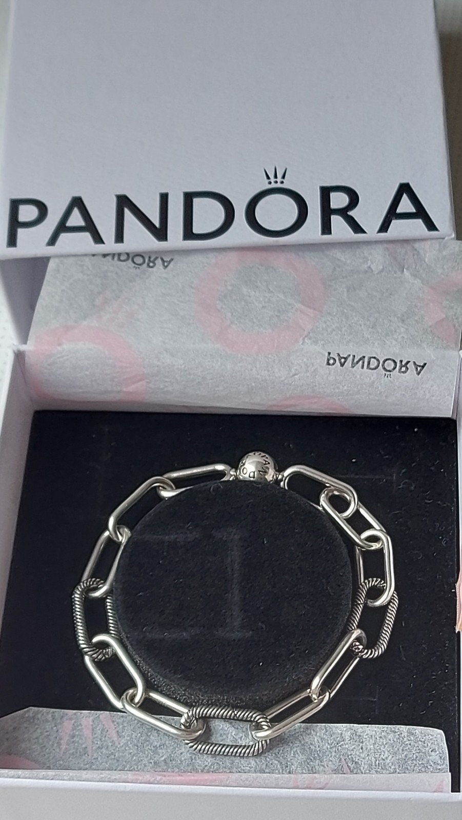 Originele Pandora zilveren Me schakel armband, Ophalen of Verzenden, Zo goed als nieuw, Zilver, Pandora