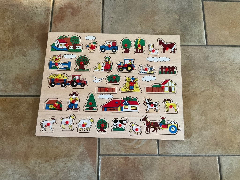 Houten puzzel, 2 tot 4 jaar, Gebruikt, 10 tot 50 stukjes, Ophalen of Verzenden