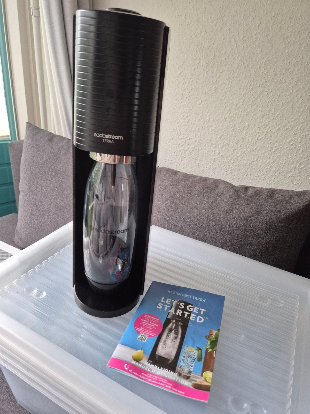 Sodastream Terra - Zwart - Inclusief fles, Witgoed en Apparatuur, Ophalen, Zo goed als nieuw