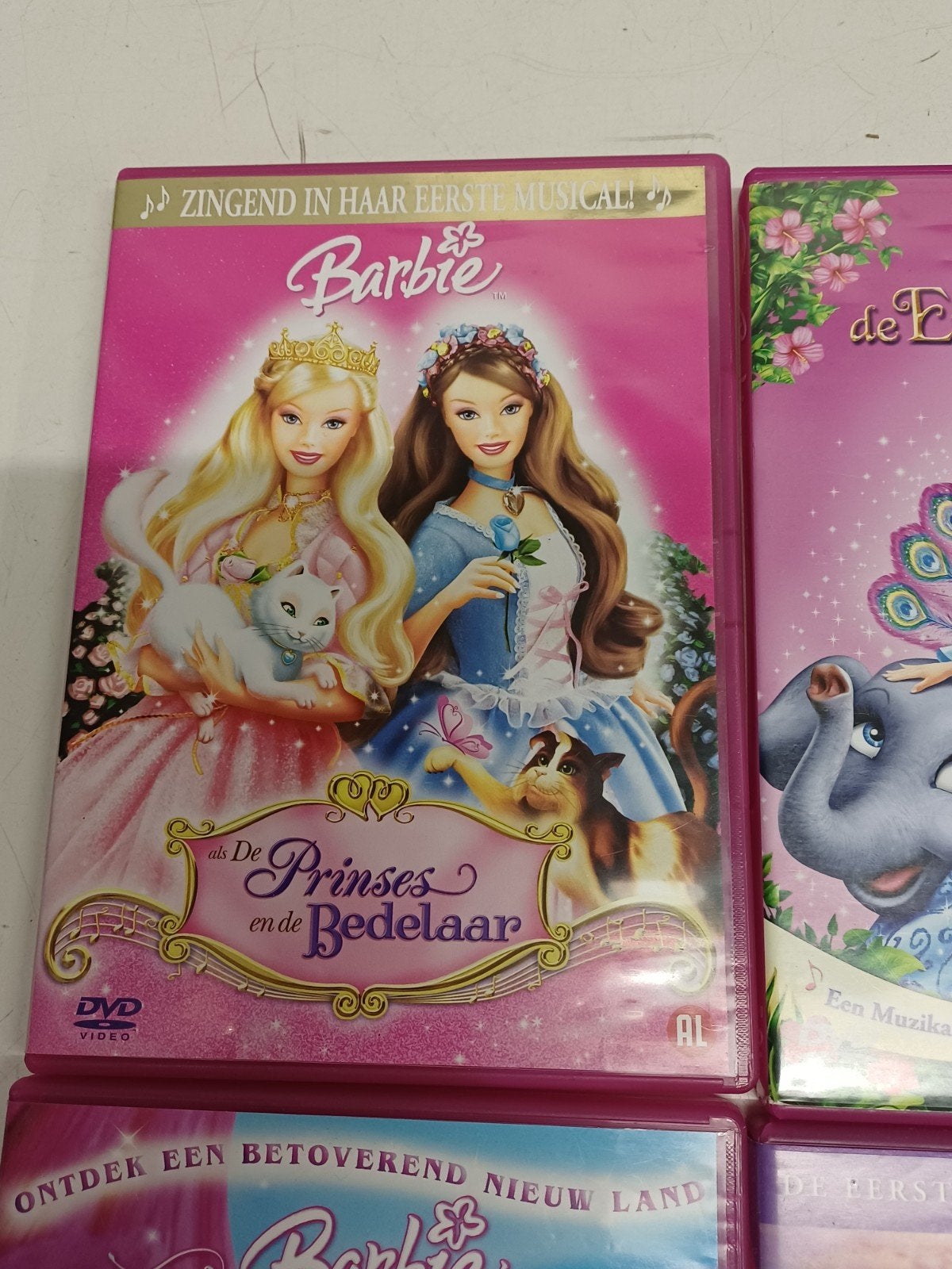 Barbie DVD's - 4 originele films, Cd's en Dvd's, Gebruikt, Animatie, Alle leeftijden, Box/collectie