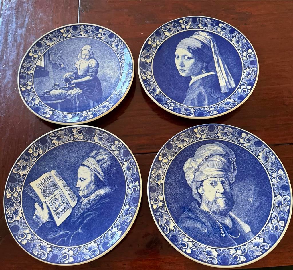 Delfts Blauw Sierborden Set - Hollandse Meesters, Ophalen of Verzenden