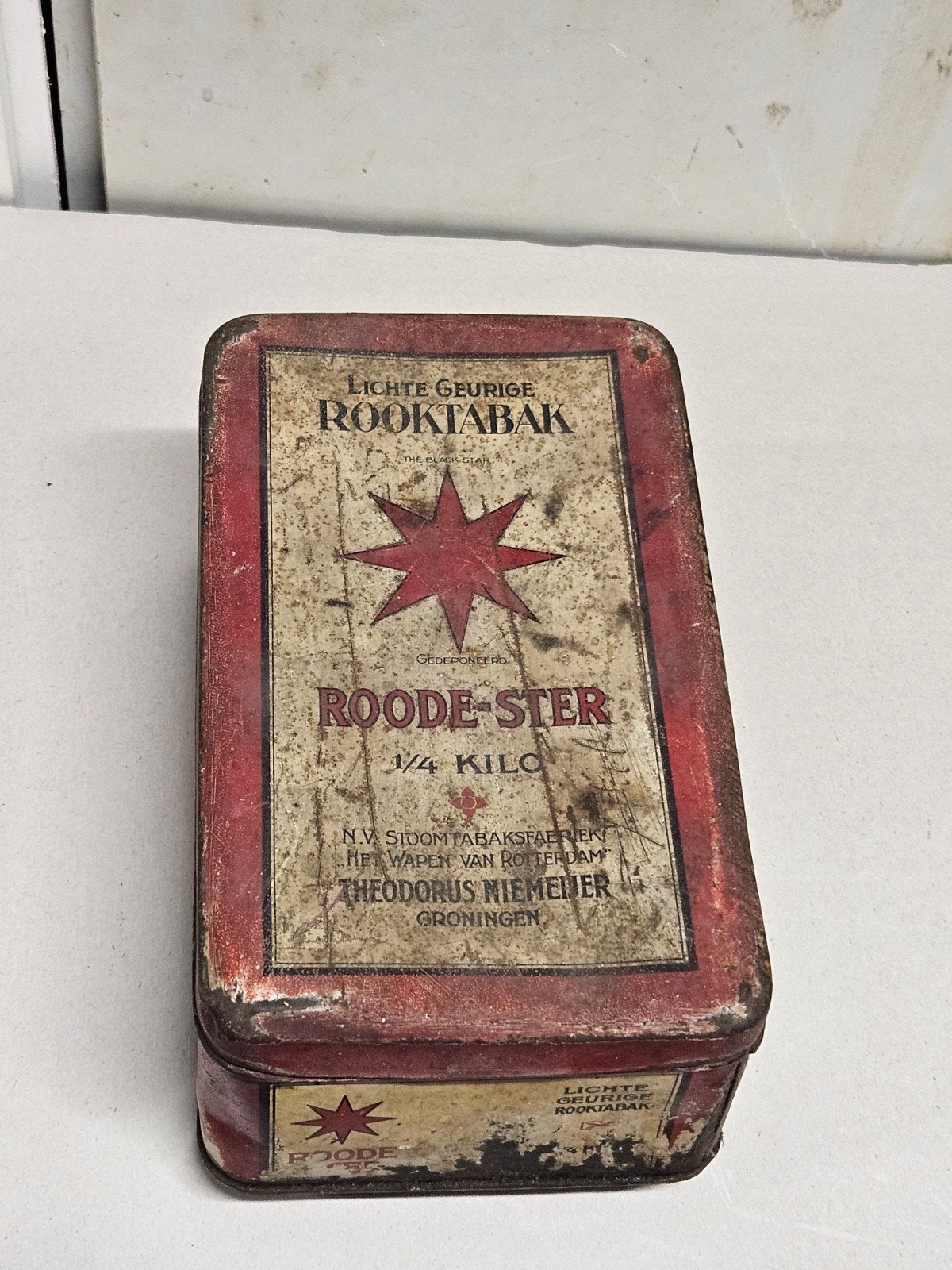 Vintage Roode Ster Tabak Blik - Theodorus Niemeyer, Ophalen of Verzenden