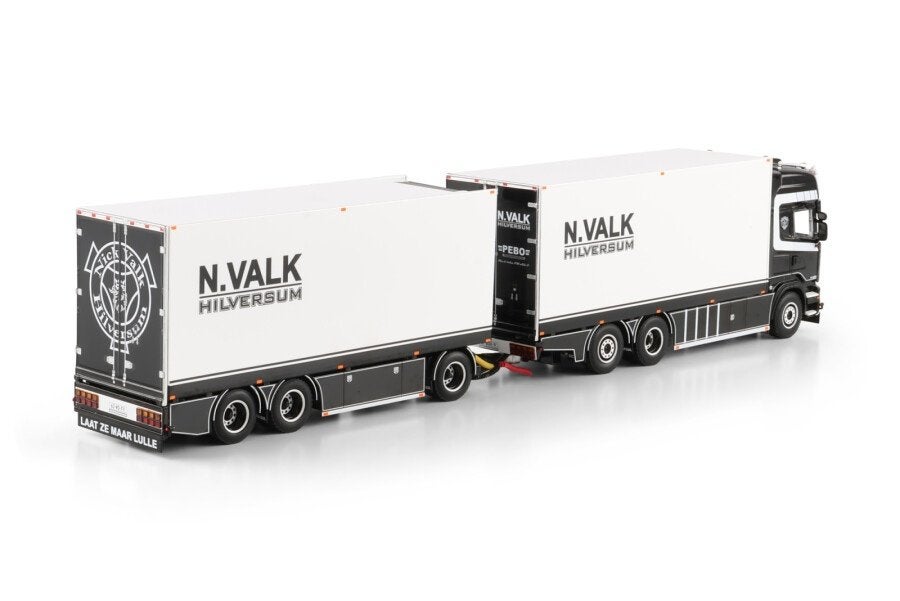WSI SCANIA MOTORWAGEN MET AANHANGWAGEN  NICK VALK, Ophalen of Verzenden, Nieuw, Bus of Vrachtwagen, Wsi