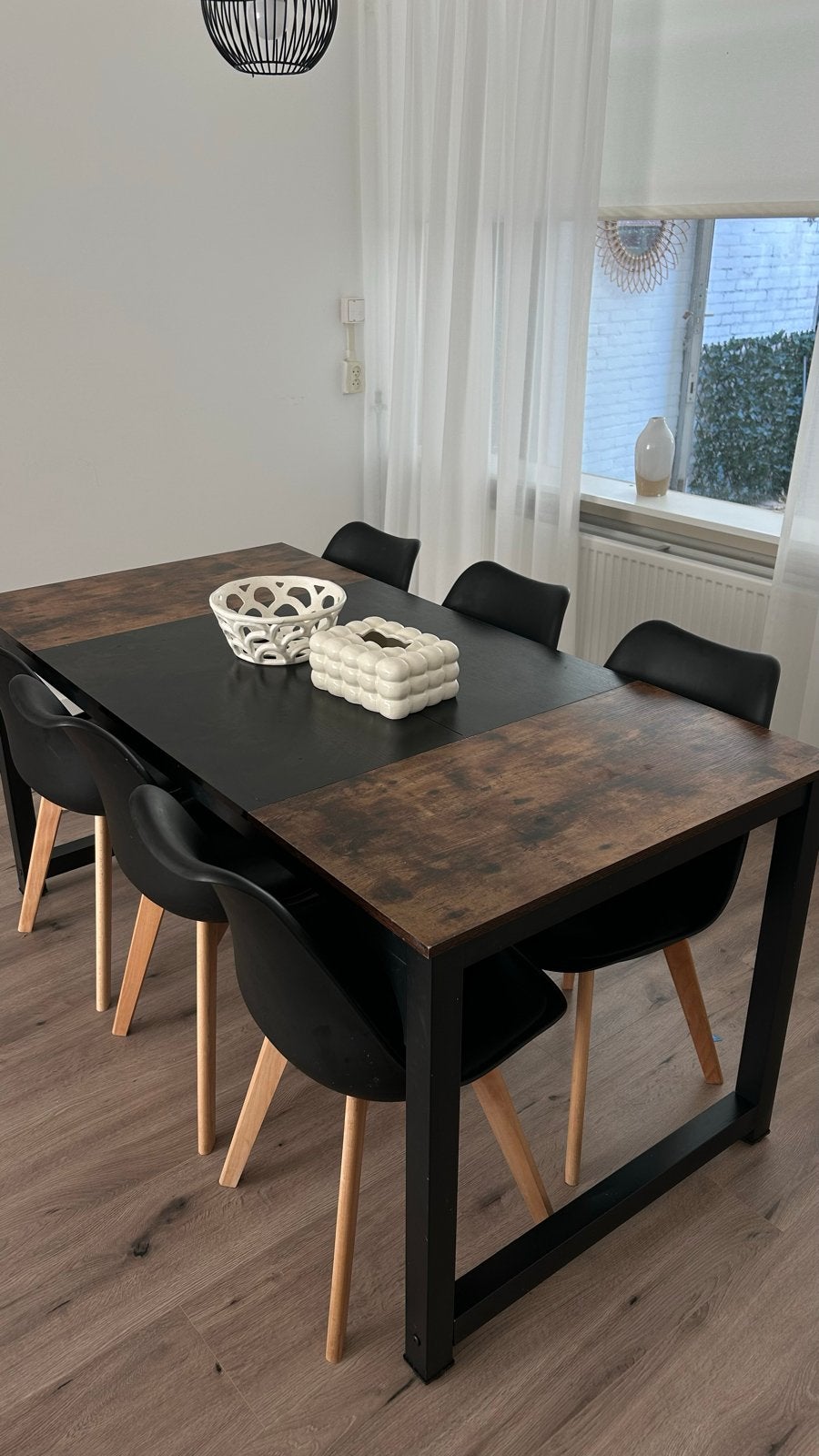 Eettafel blad - Zwart/Houtlook, Ophalen, Gebruikt, 50 tot 100 cm, 150 tot 200 cm