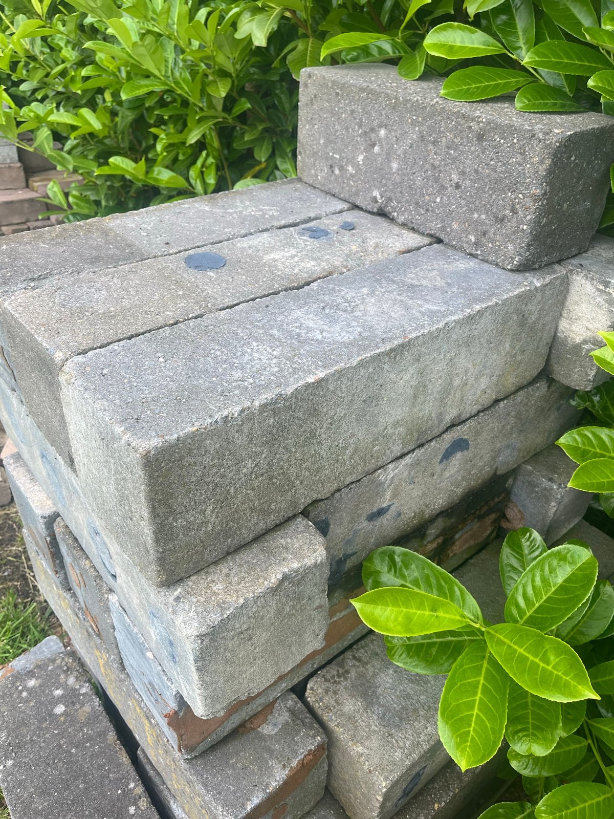 Stapelblokken 60x20 cm voor borders en tuin, Gebruikt, Blok, Ophalen of Verzenden, Beton