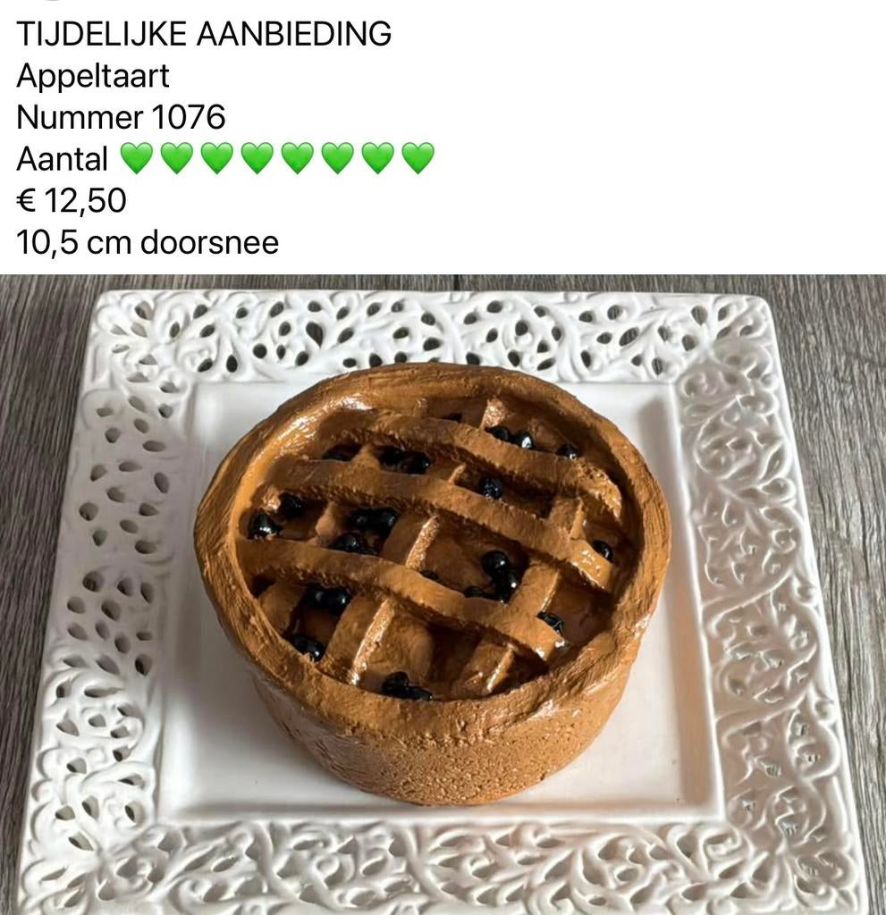 decoratie nep appeltaart TIJDELIJKE AANBIEDING, Ophalen of Verzenden