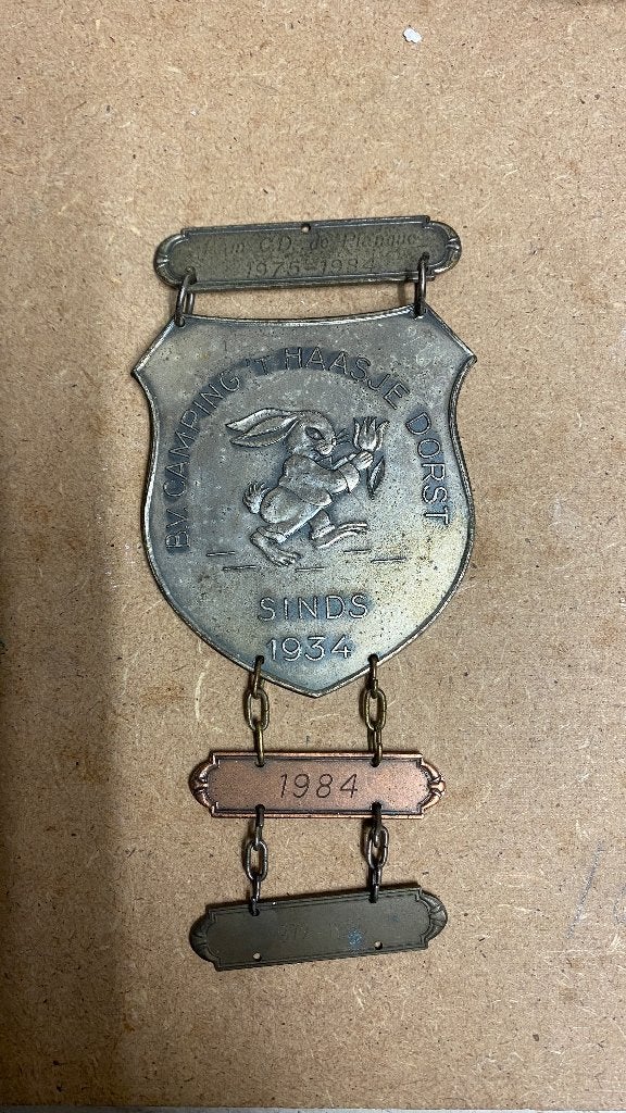 Vintage medaille 't Haasje Dorst 1934-1984, Ophalen of Verzenden, Gebruikt
