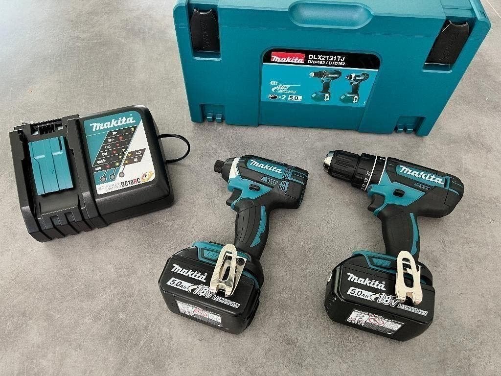 MAKITA DLX2131TJ 18V 5.0Ah ACCU COMBISET BOORMACHINE SLAGTOL, Ophalen of Verzenden, Nieuw, Boor- en Schroefmachine, Variabele snelheid