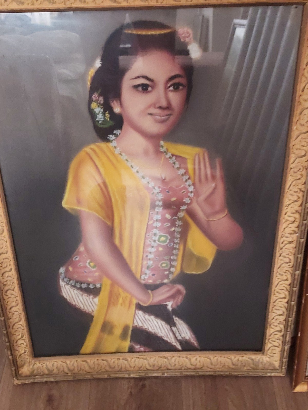Schilderij van een Indonesische danseres, Ophalen of Verzenden