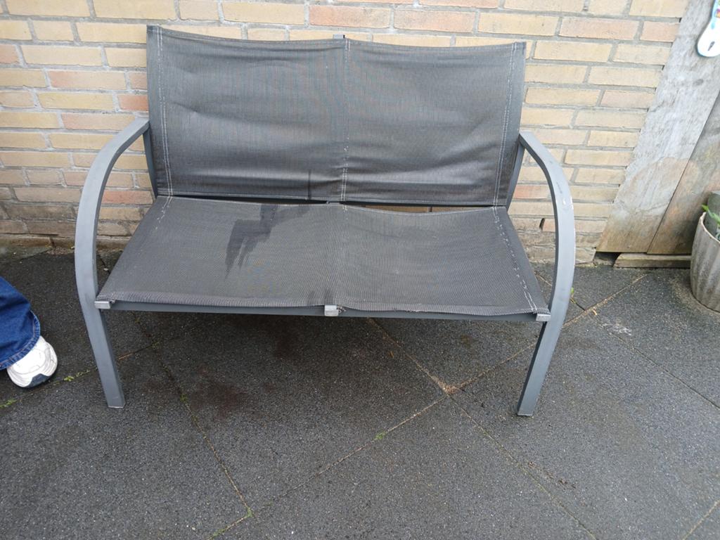 Royal Patio bankje en 2 stoelen, Ophalen, Gebruikt, Metaal