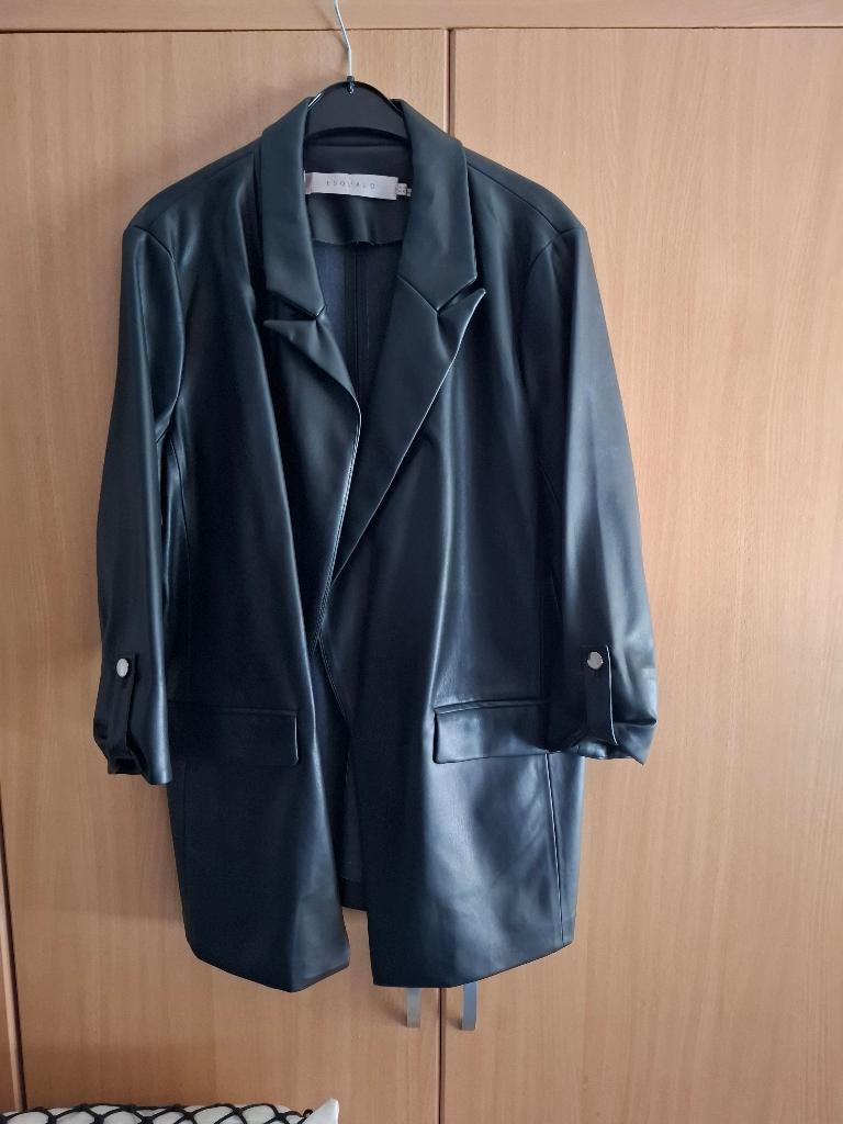 (Pu)vegan leren colbertjasje nieuw Esqualo, Zwart, Maat 42/44 (L), Ophalen of Verzenden, Jasje
