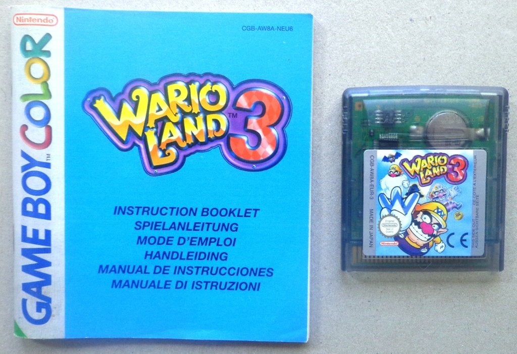 Wario Land 3 voor de Gameboy Color en Advance + boekje, Spelcomputers en Games, Games | Nintendo Game Boy, Avontuur en Actie, Gebruikt