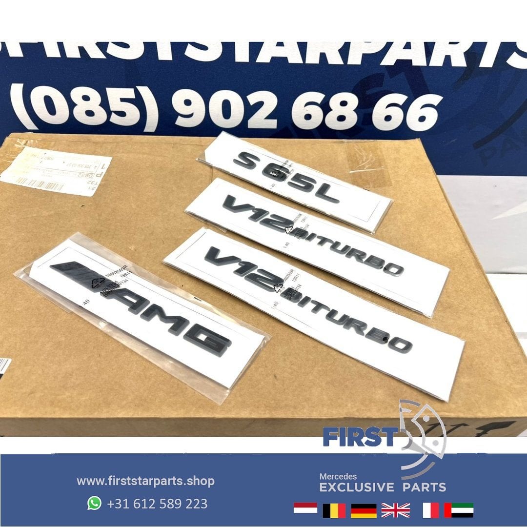 W222 W223 W217 S65 AMG LOGO SET ZWART S 65 L EMBLEMEN SET Me, Gebruikt, -, Ophalen of Verzenden, -