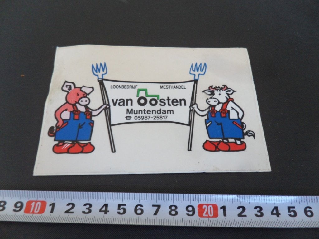 sticker muntendam loonbedrijf mesthandel VAN OOSTEN, Ophalen, Zo goed als nieuw