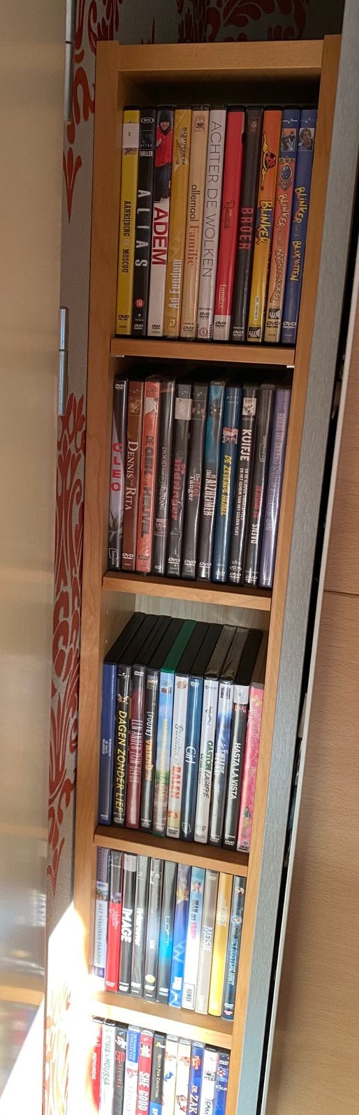 Hoge dvd/cd kastjes (3x Beuken), Huis en Inrichting, Ophalen, 150 discs of meer, Zo goed als nieuw, Hout