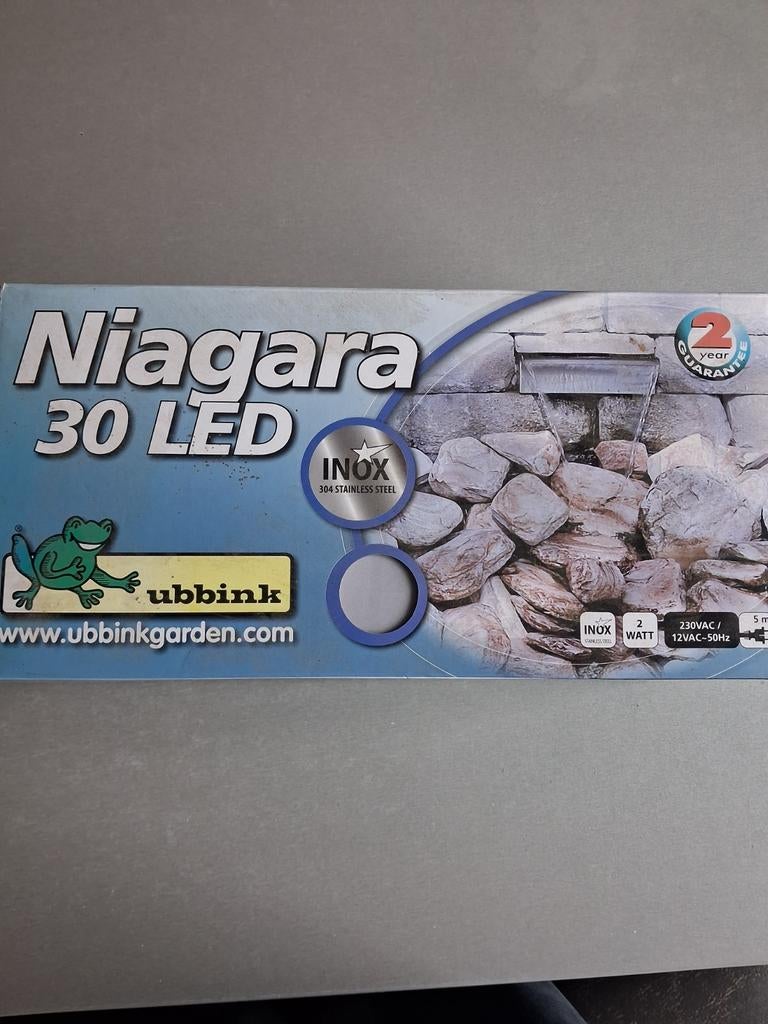 Ubbink RVS Waterval Niagara 30 LED - Nieuw in doos, Tuin en Terras, Waterpartijen en Fonteinen, Ophalen of Verzenden, Nieuw, Rvs