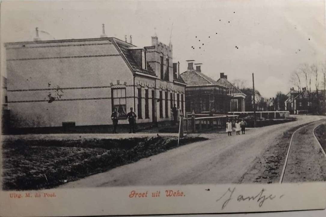 Wehe (Groningen) 1907 Uitg. M. de Poel – Met rails, Verzamelen, Ophalen of Verzenden, Voor 1920, Gelopen, Groningen