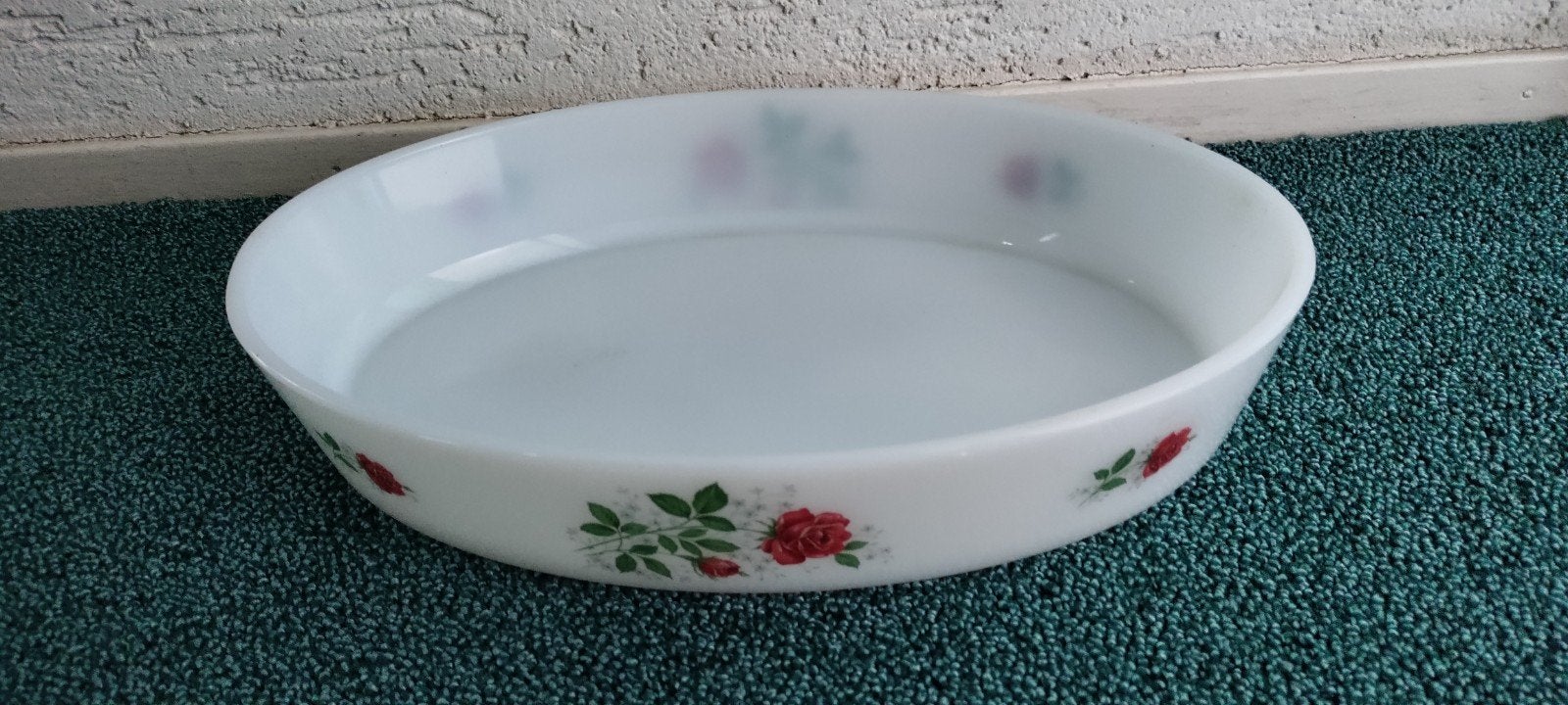 Ovenschaal,RETRO,ACROPOL FRANCE,wit,vuurvast,Vintage,bloem, Overige typen, Nieuw, Ophalen of Verzenden, Wit