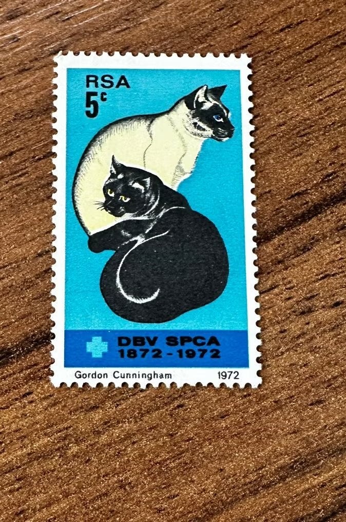 RSA 1972 Postzegel Dieren Katten Ongebruikt, Ophalen of Verzenden, Zuid-Afrika