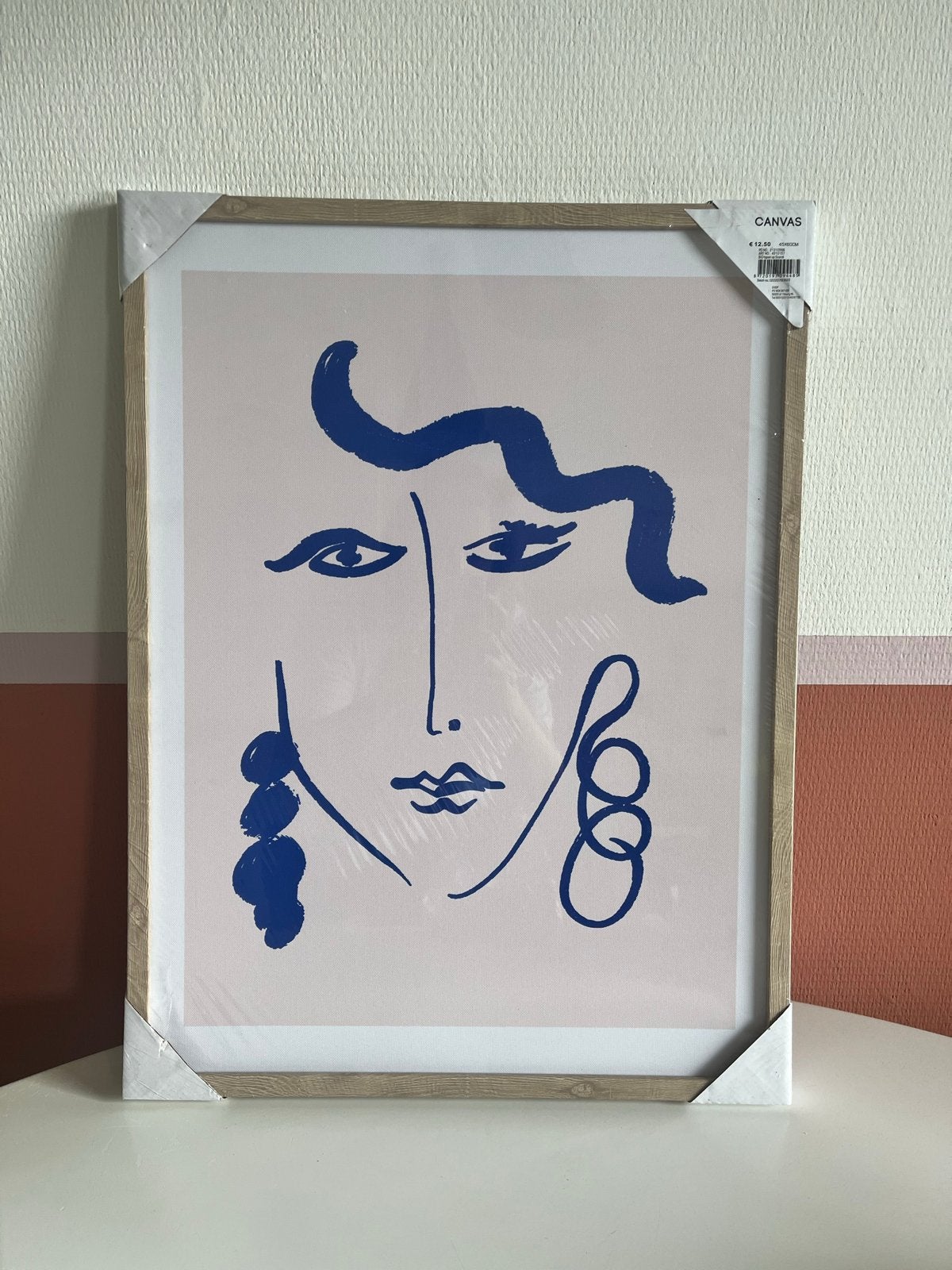 Kwantum Canvasdoek 45x60cm - Abstract Gezicht, Ophalen, 50 – 75, Minder dan 50 cm, Nieuw