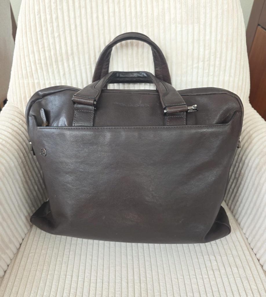 Piquadro 14” Blue square laptop tas - gray/black, Computers en Software, Laptoptassen, Gebruikt, Verzenden, Aktetas, Overige merken