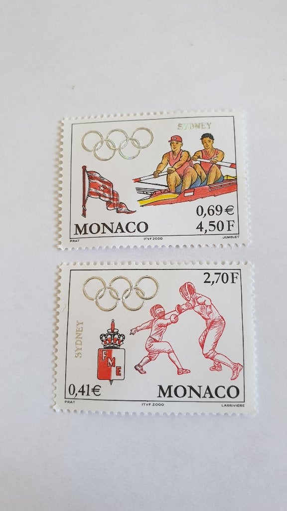 1314 monaco olympics sydney 2000, Postzegels en Munten, Verzenden, Monaco