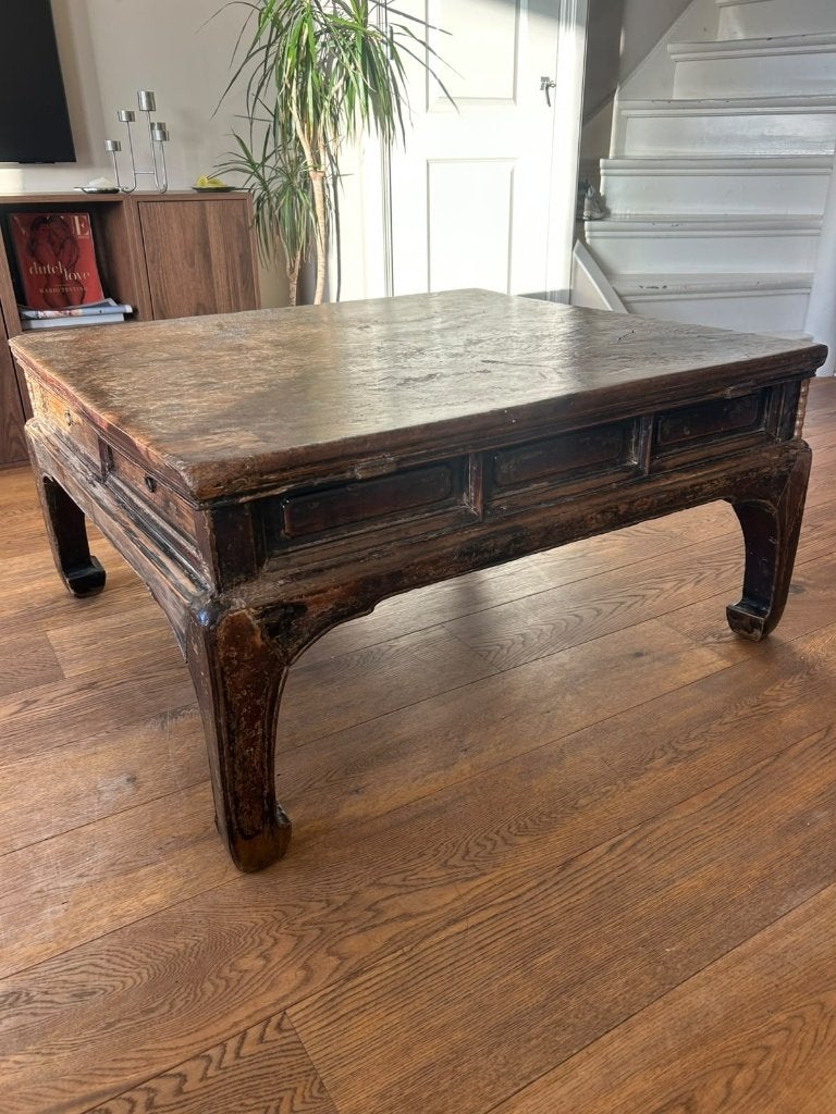Antieke Chinese Salontafel - Uniek en Authentiek, Ophalen, 50 tot 100 cm, Vierkant, 50 tot 100 cm