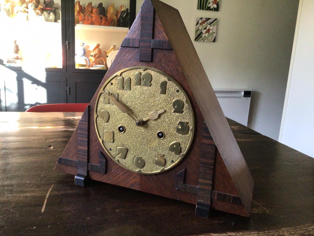 Art Deco Amsterdamse School klok gereviseerd, Antiek en Kunst, Antiek | Klokken, Ophalen of Verzenden