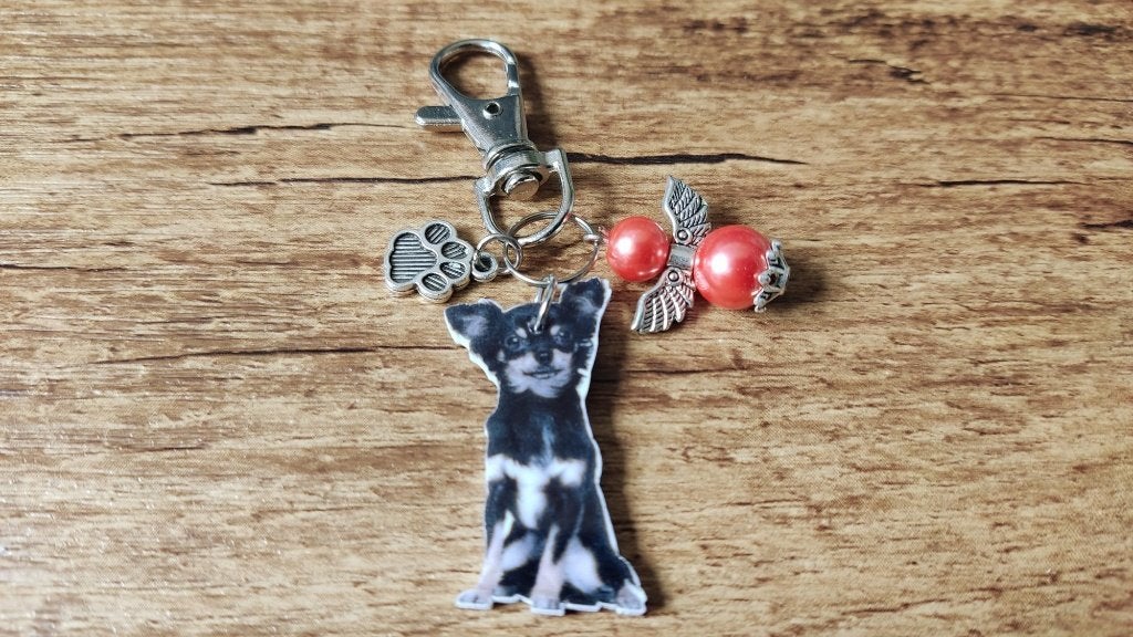 Tas/Sleutelhanger Chihuahua K Puppy met beschermengeltje, Verzenden, Nieuw, Overige kleuren, Handtas