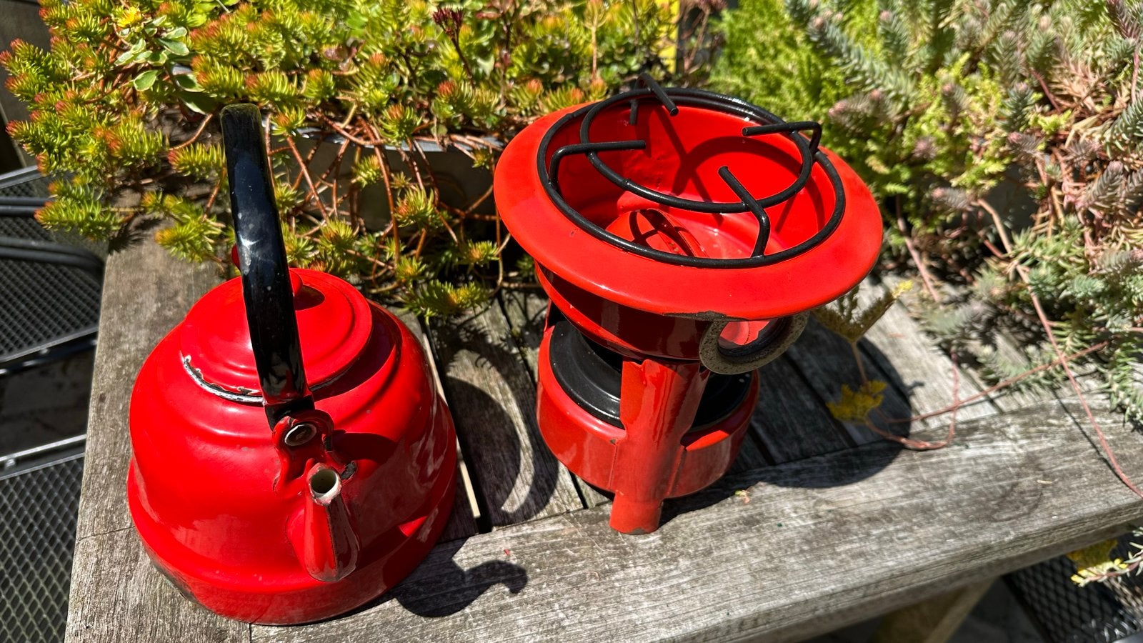 Vintage Petroleumstel met fluitketel, Antiek en Kunst, Ophalen of Verzenden