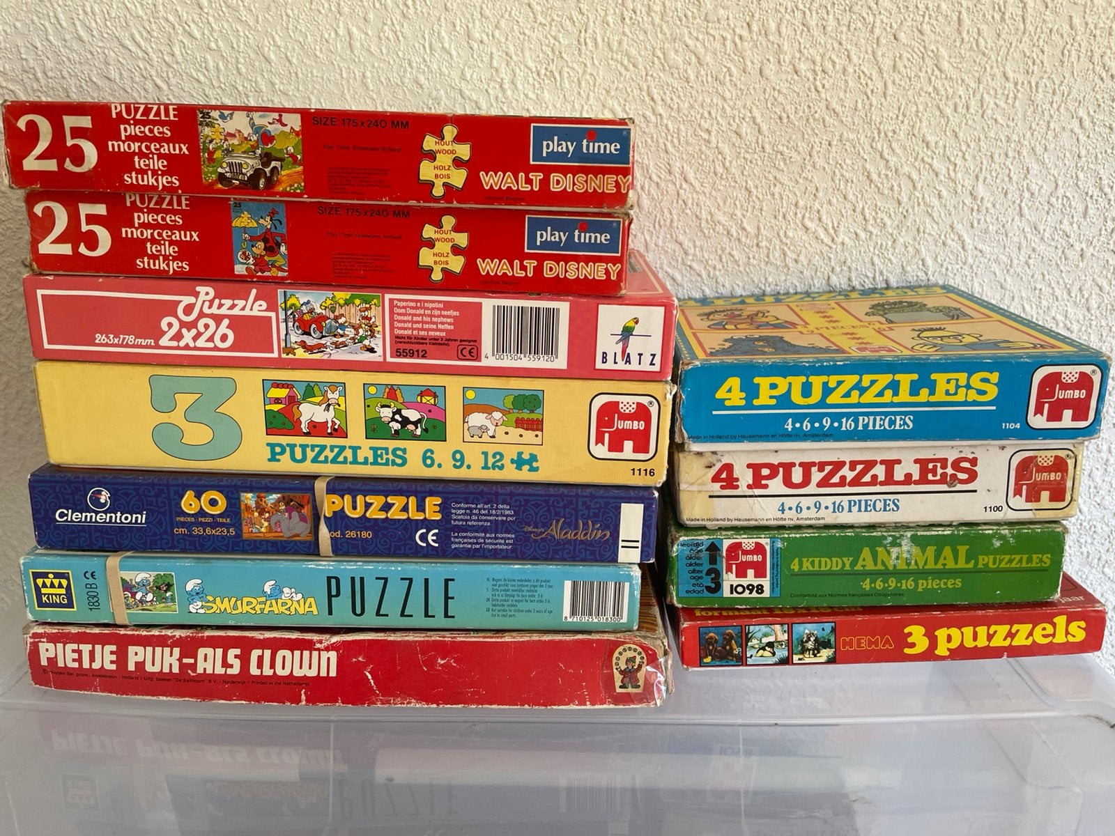 Vintage Puzzels: Disney, Smurfen, Sesamstraat & Meer, Ophalen of Verzenden, Meer dan 50 stukjes, Gebruikt, 2 tot 4 jaar