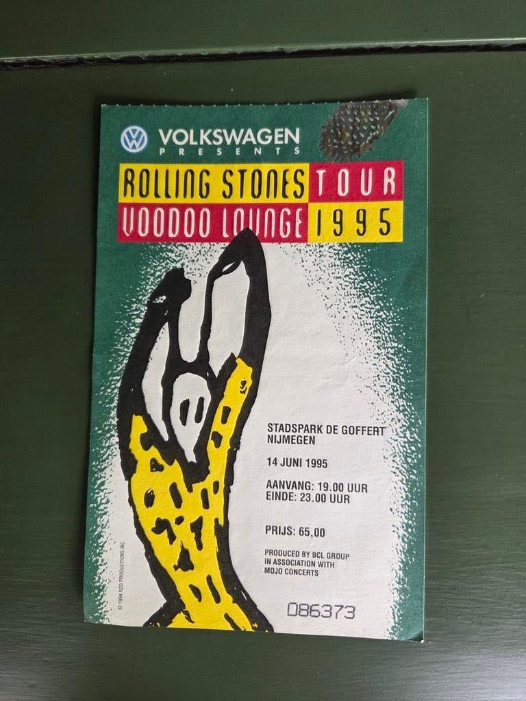 Concertkaart Rolling Stones Goffertpark 1995, Ophalen of Verzenden, Zo goed als nieuw, Overige typen