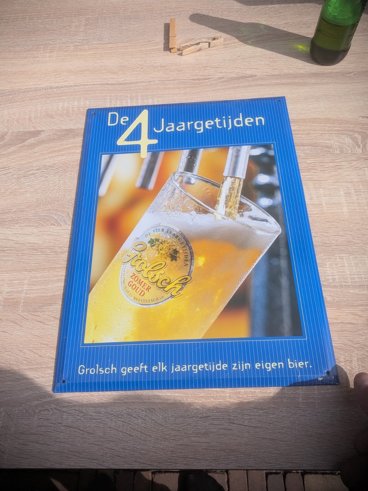 Grolsch Reclamebord "De 4 Jaargetijden" - Zomer Goud, Ophalen of Verzenden
