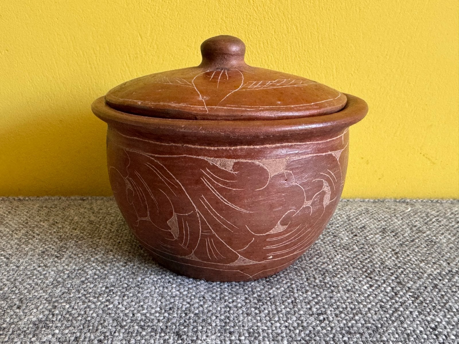 Antieke scraffitto inca azteken meso american pot met deksel, Antiek en Kunst, Ophalen of Verzenden