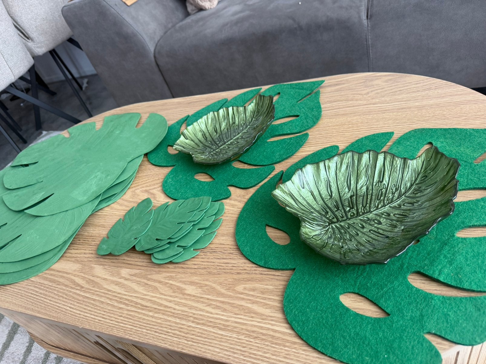 Blad schalen en placemats, Ophalen of Verzenden, Rond
