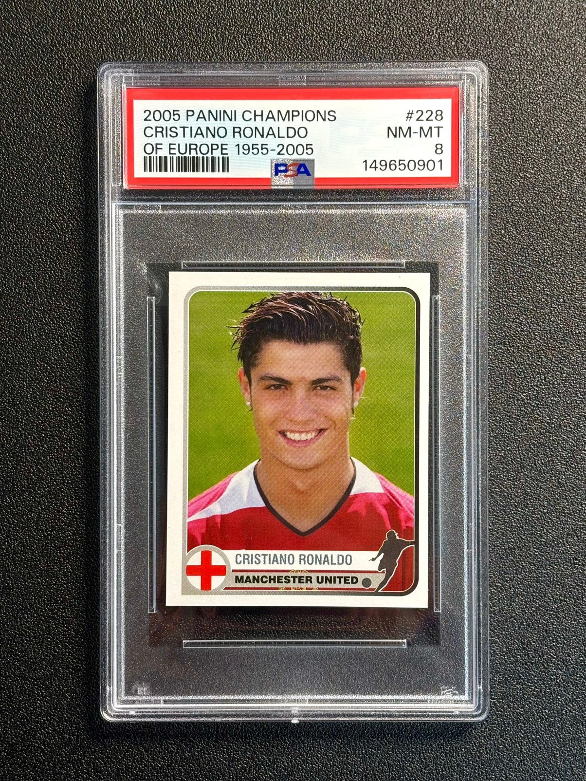 PSA 8 Cristiano Ronaldo 2005 Panini Champions Of Europe 1955, Ophalen of Verzenden, Nieuw, Sticker