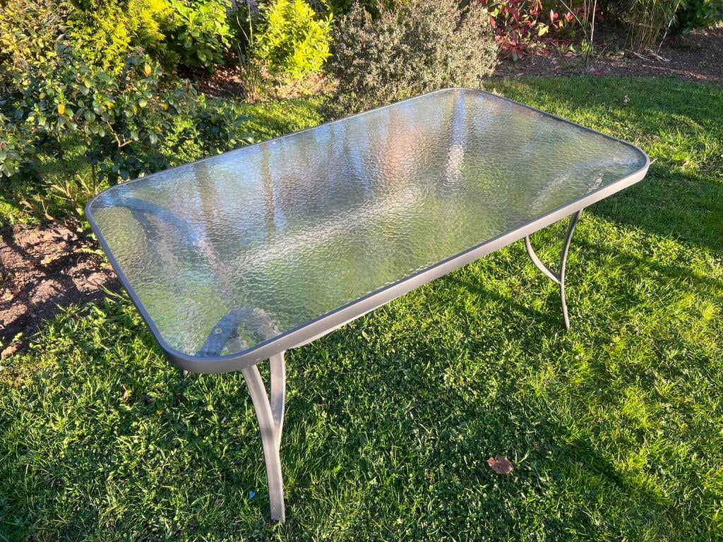 tuintafel van Bois Le Duc - glas blad., Tuin en Terras, Tuintafels, Zo goed als nieuw, Ophalen