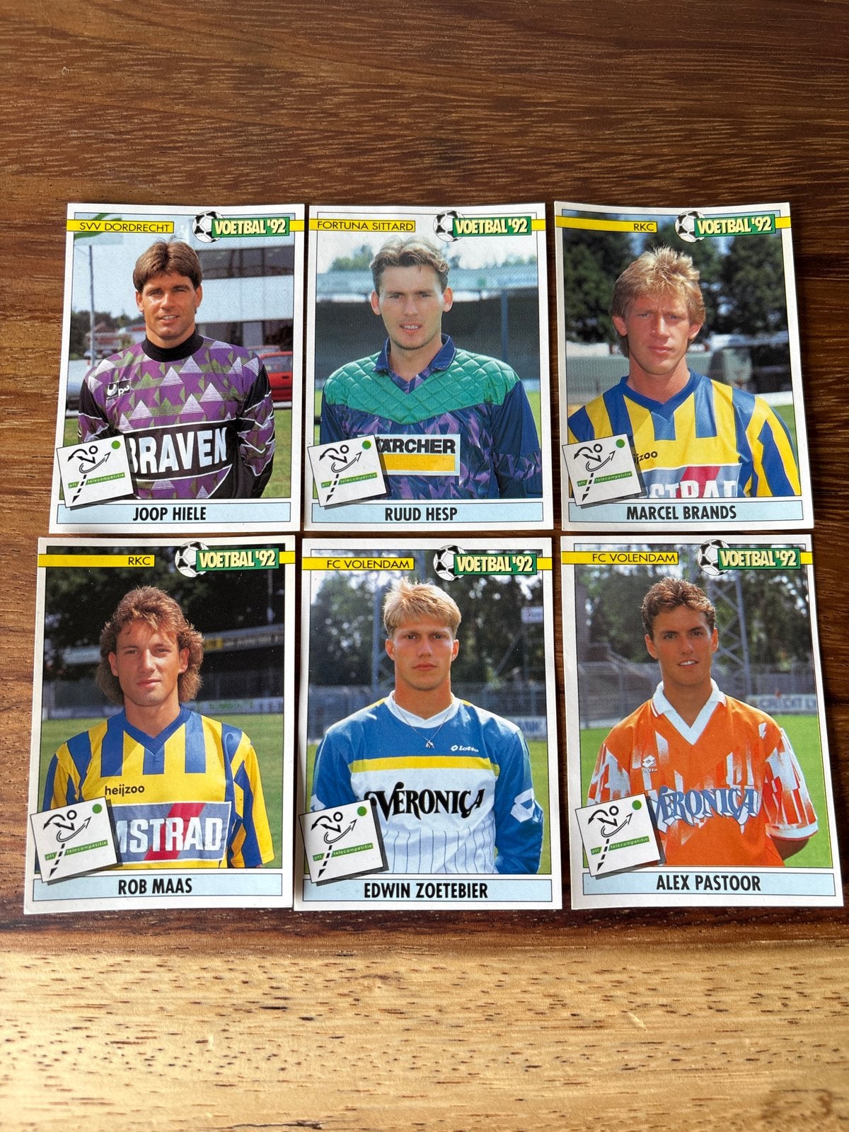 Panini Voetbal '92 voetbalplaatjes - 6 stuks, Verzamelen, Ophalen of Verzenden, Zo goed als nieuw, Overige binnenlandse clubs