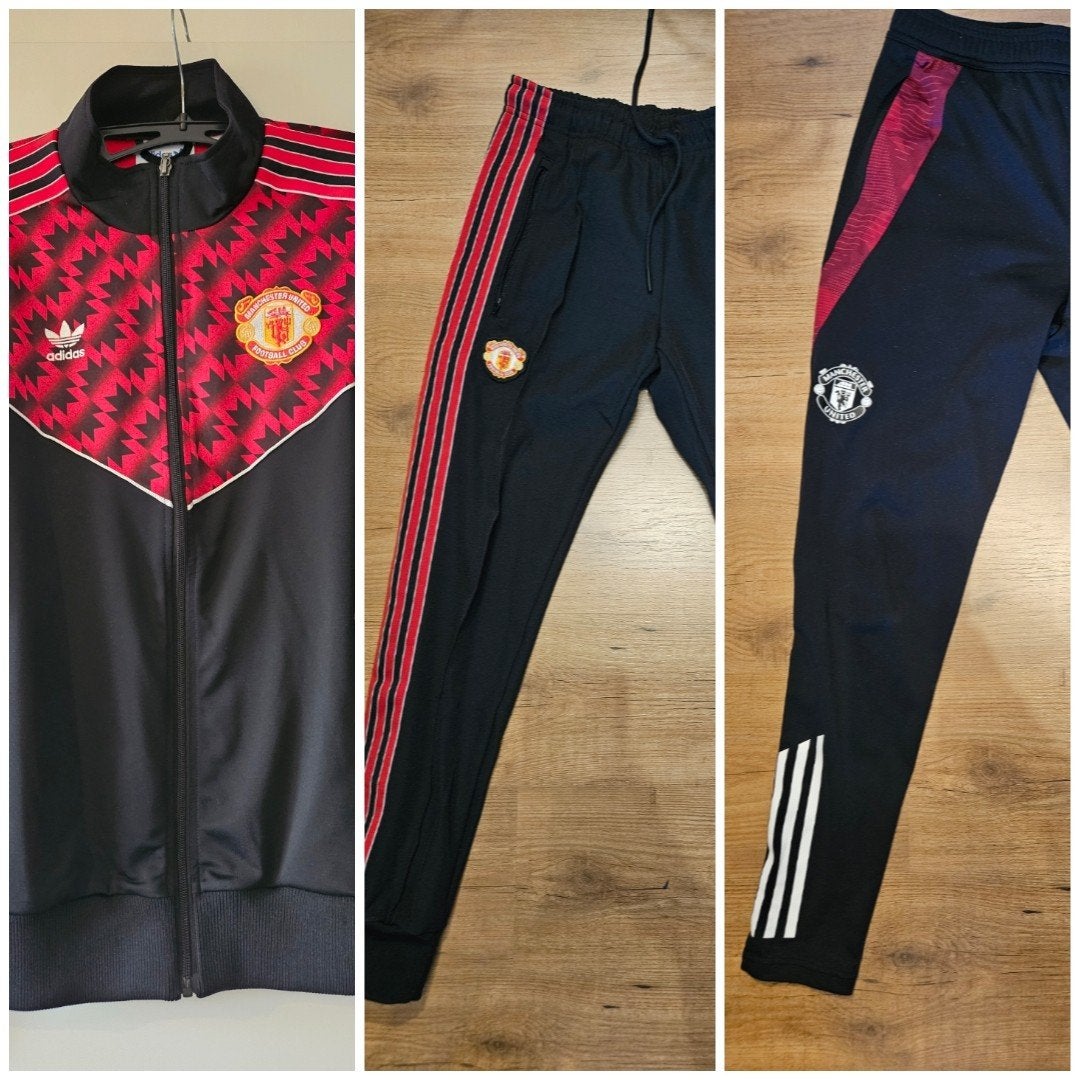 Adidas trainingspak maat s manchester united met 2 broeken, Ophalen, Zwart, Zo goed als nieuw, Adidas