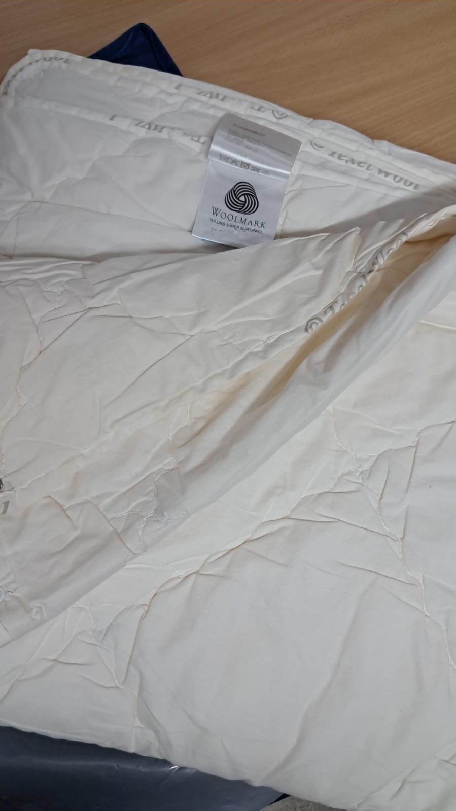 Texels wool wollen dekbed - 240x200cm, Gebruikt, Wit, Ophalen of Verzenden, Deken of Dekbed