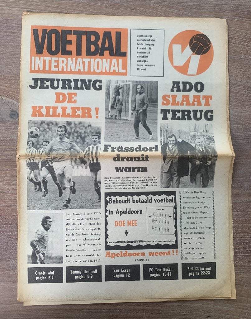 Voetbal International VI Div. tijdschriften uit 1971 / €5,-, Ophalen of Verzenden, Zo goed als nieuw, NAC Breda, Boek of Tijdschrift