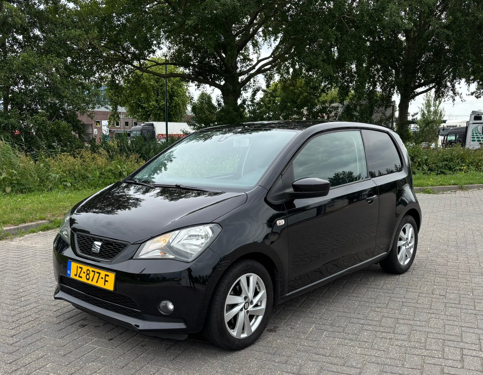 Seat Mii 1.0 Sport Connect 44KW 2016 Zwart | Airco | 149k km, Auto's, Seat, Voorwielaandrijving, Stof, 840 kg, Mii