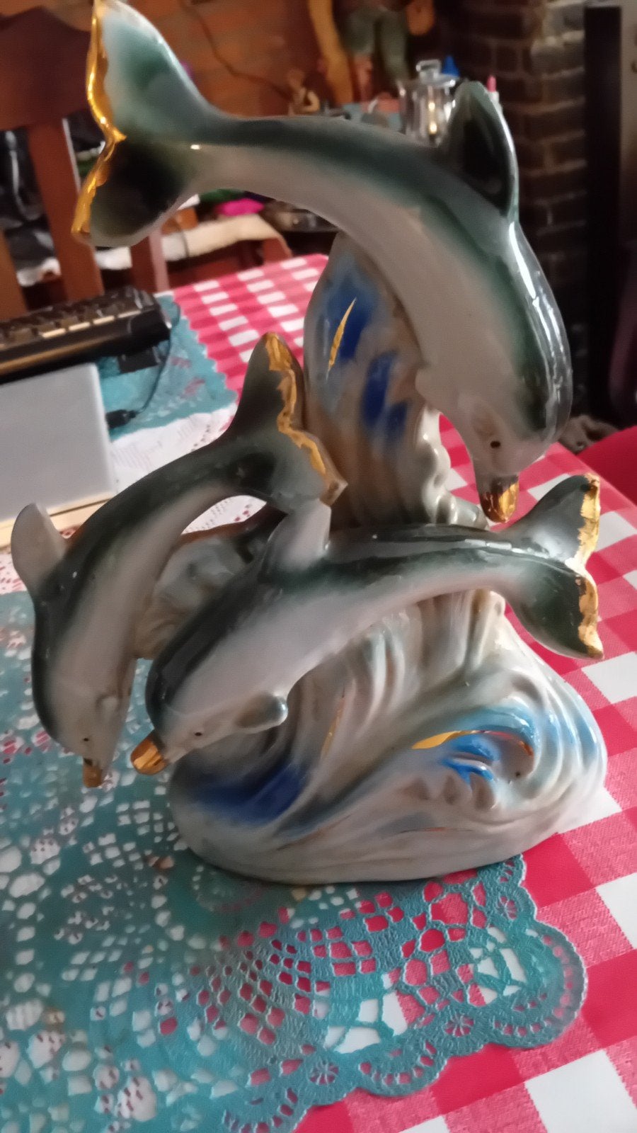 Vintage dolfijnen beeldje - keramiek, Ophalen